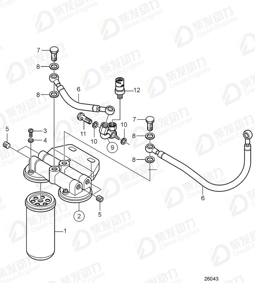 volvo penta Plug 20883416 Drawing
